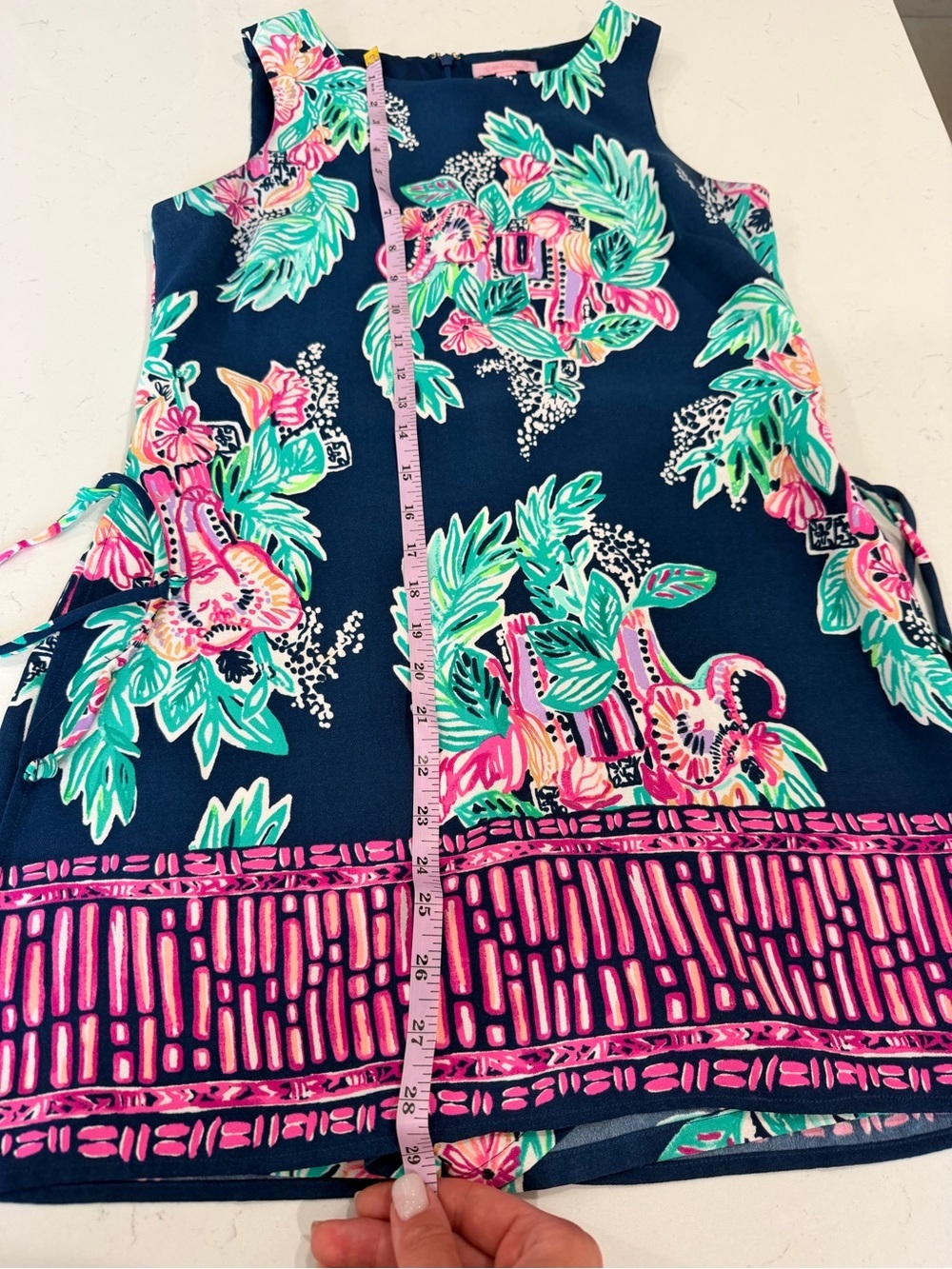 Lilly Pulitzer Donna Shift Romper Inky Navy Peanut Gallery Engineered Sz 0 - Picture 7 of 7